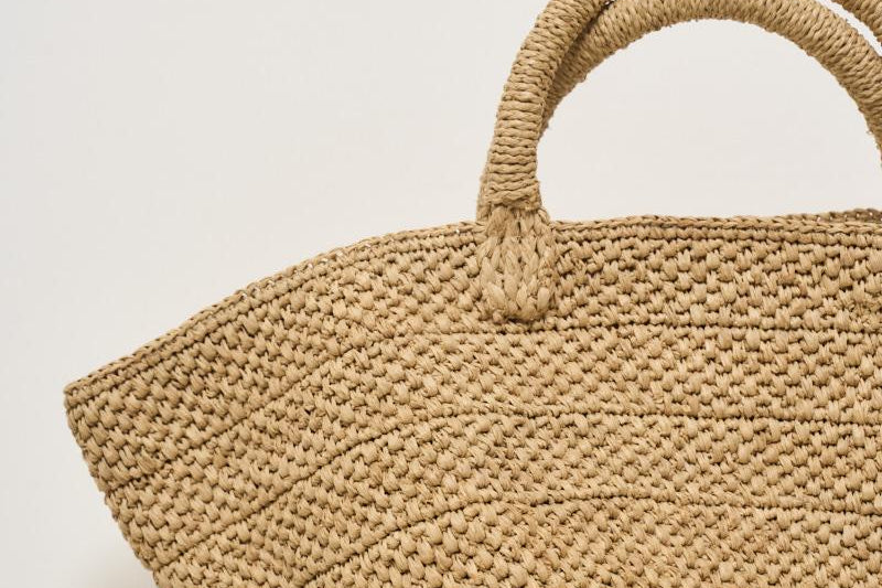 Borsa donna Ela in rafia chiara ELA TEA IBELIV 