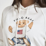 Felpa donna con cappuccio Bear panna 211A12745 001 RALPH LAUREN 