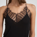 Top in seta con dettagli pizzo donna MAELLY BLACK IRO 