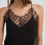 Top in seta con dettagli pizzo donna MAELLY BLACK IRO 