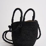 Borsa donna Arona in rafia nera ARONA BLACK IBELIV 