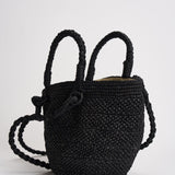 Borsa donna Arona in rafia nera ARONA BLACK IBELIV 