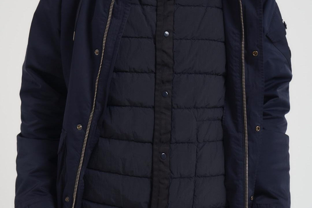 Piumino uomo cappuccio blu notte 19CMW189A 11089G888 C.P. COMPANY 