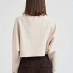 Maglia donna cropped panna GWP02203 P00212211616 GOLDEN GOOSE 