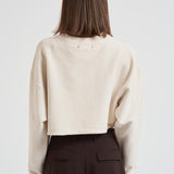 Maglia donna cropped panna GWP02203 P00212211616 GOLDEN GOOSE 