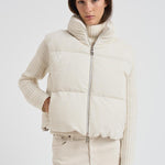Piumino smanicato in velluto panna PI00157DR 1985 HERNO 