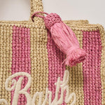 Borsa donna Colette in rafia a righe rosa COLETTERAFIA 01527H MC2 SAINT BARTH 