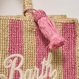 Borsa donna Colette in rafia a righe rosa COLETTERAFIA 01527H MC2 SAINT BARTH 