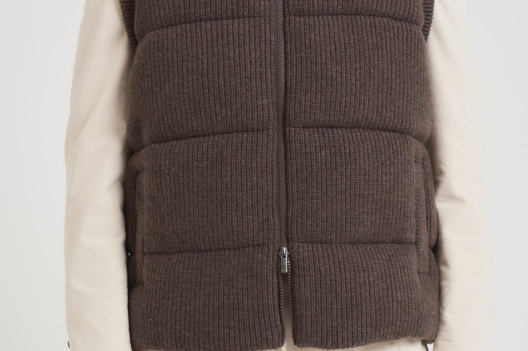 Gilet uomo a coste marrone LEEDSKNIT 13NUT MC2 SAINT BARTH 