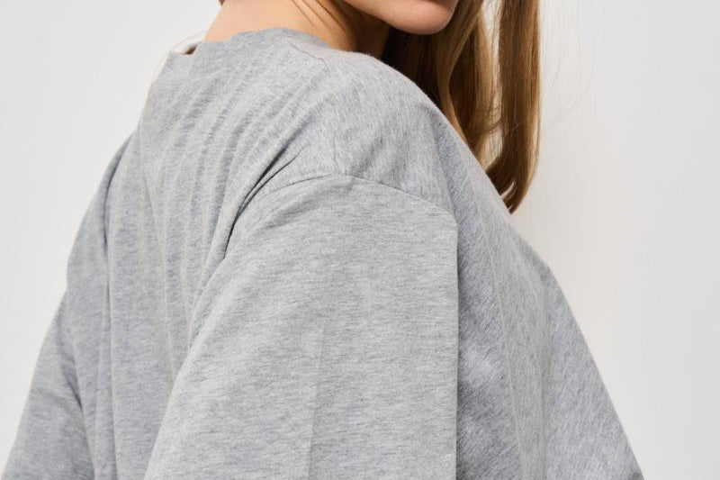 T-shirt donna girocollo cropped grigia 104257 A2F8I42 PINKO 