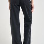 Jeans donna gamba dritta in denim nero WINNTTWILL CARBON HAIKURE 