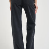 Jeans donna gamba dritta in denim nero WINNTTWILL CARBON HAIKURE 