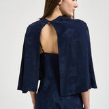 Abito donna con mantella removibile blu 14561 5015 FORTE FORTE 
