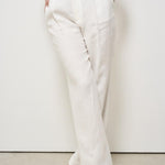 Pantalone donna bianco con pinces SIMONA LM104WHITE BERWICH 