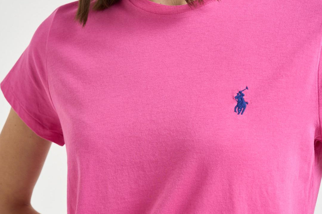 T-shirt donna girocollo rosa fuxia 211B14605 018 RALPH LAUREN 