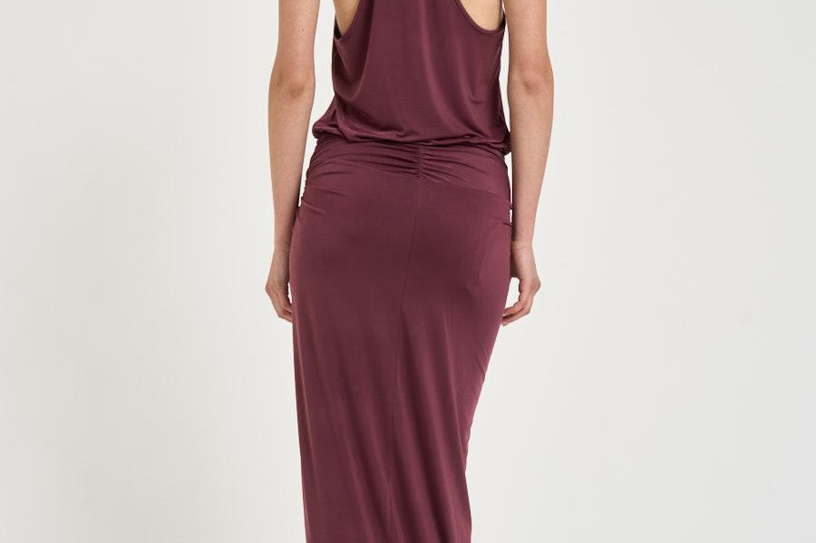 Abito donna lungo bordeaux TM190147B ROUGENOIR THE ANDAMANE 