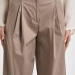Pantalone donna palazzo sartoriale tortora A04638 01037149 PESERICO 