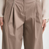 Pantalone donna palazzo sartoriale tortora A04638 01037149 PESERICO 