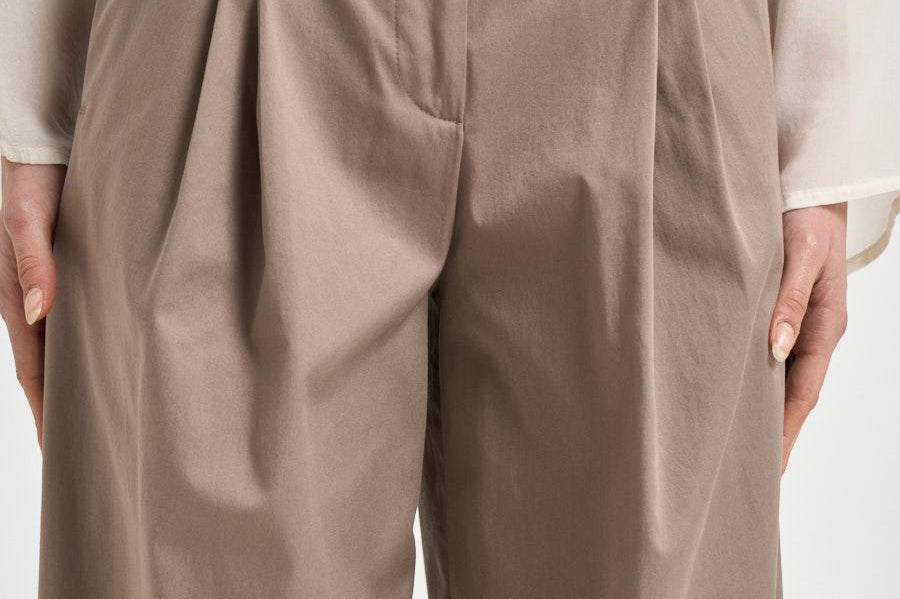 Pantalone donna palazzo sartoriale tortora A04638 01037149 PESERICO 