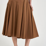 Gonna midi donna a balze marrone S6SK34 T89 SEMICOUTURE 