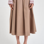 Gonna donna midi in cotone beige 101956 D6594600 INCOTEX 