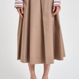 Gonna donna midi in cotone beige 101956 D6594600 INCOTEX 