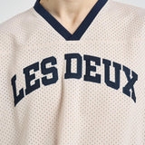 T-shirt uomo in tessuto traforato panna 1001449 EGGNOGWHITE LES DEUX 