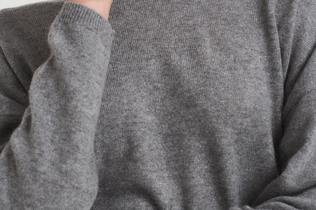 Maglia donna girocollo grigio KAIRA DARKHEATHERWAY ABSOLUT CASHMERE. 