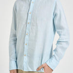 Camicia uomo in lino azzurra J66TNP UB1 ACCADEMIE TESSILI 