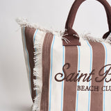 Borsa donna Vanity a righe bianca  marrone VANITY 02597L MC2 SAINT BARTH 
