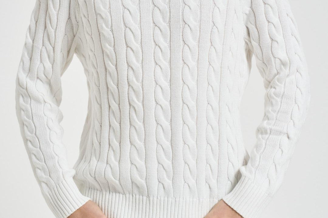 Maglia uomo a trecce bianca 710775885 033 RALPH LAUREN 