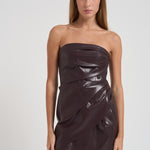 Abito midi in ecopelle T180181A CABERNET THE ANDAMANE 