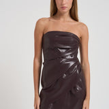 Abito midi in ecopelle T180181A CABERNET THE ANDAMANE 