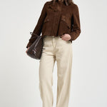 Giacca donna in suede marrone S1180 306 BAZAR DELUXE 