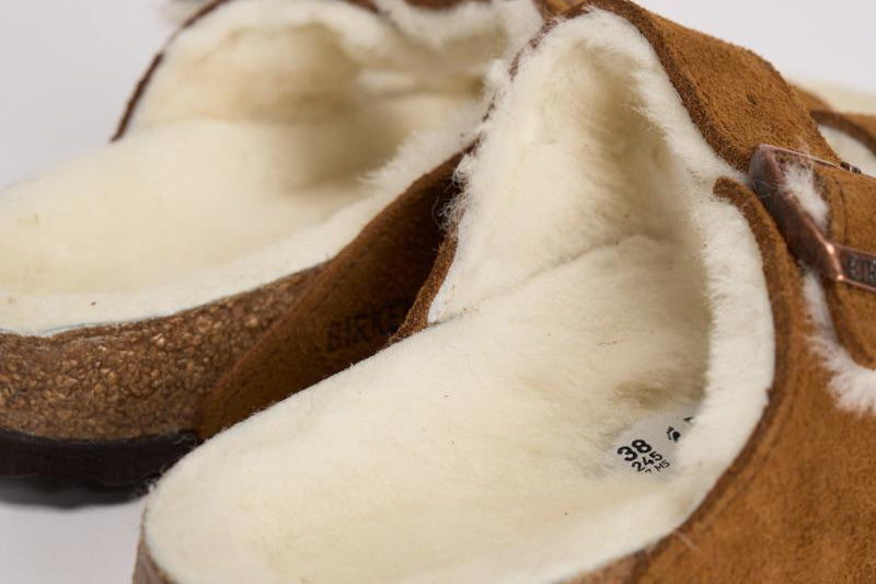 Sandalo arizona in shearling e camoscio donna 1001135 MINK BIRKENSTOCK 