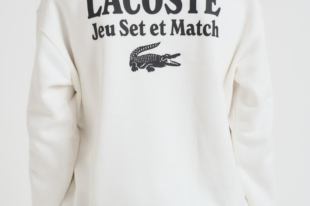 Felpa con cappuccio uomo panna SH5947 70V LACOSTE 