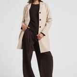 Cappotto donna monopetto panna AE1215 MLK120 HARRIS WHARF LONDON 