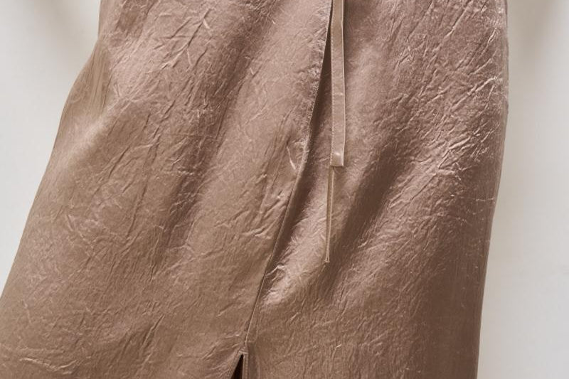 Gonna donna lunga satinata tortora 31125 8934 FILIPPA K 