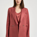 Blazer donna doppiopetto rosso mattone A01214D 01926124 PESERICO 