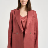 Blazer donna doppiopetto rosso mattone A01214D 01926124 PESERICO 