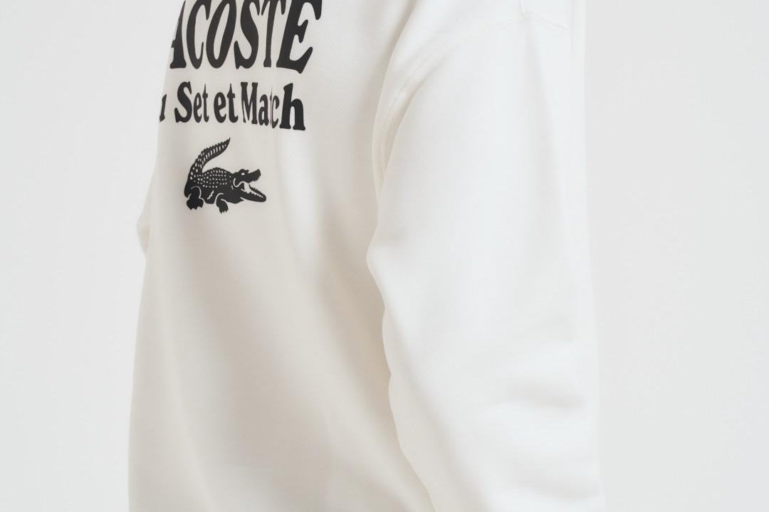 Felpa con cappuccio uomo panna SH5947 70V LACOSTE 