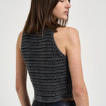 Gilet donna intrecciato grigio 106859 A3BAI91 PINKO 