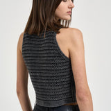 Gilet donna intrecciato grigio 106859 A3BAI91 PINKO 