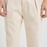 Pantalone uomo con pince burro BELLOD 400196103 BRIGLIA 