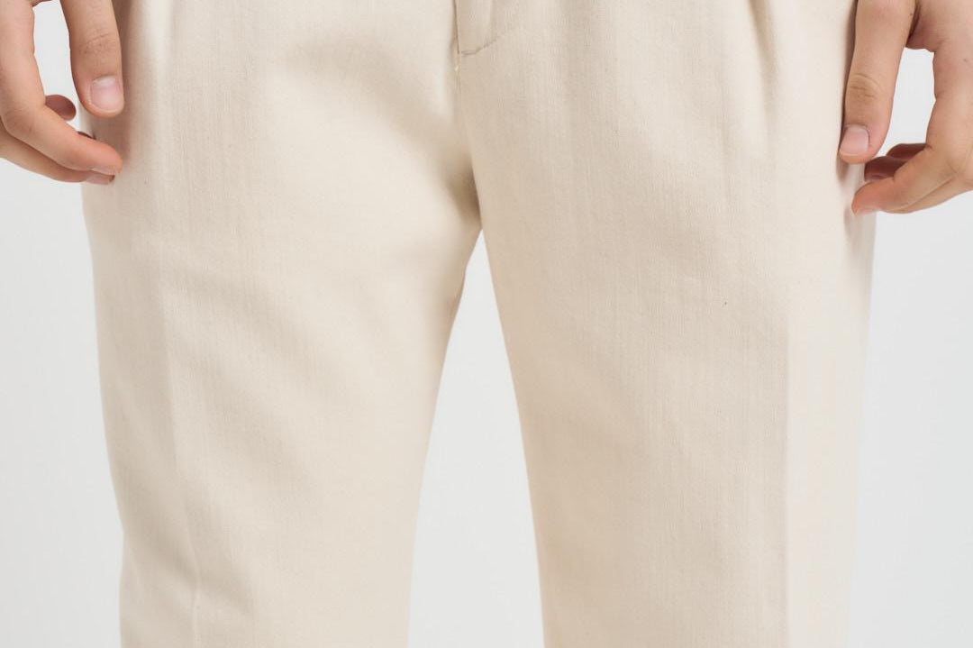 Pantalone uomo con pince burro BELLOD 400196103 BRIGLIA 