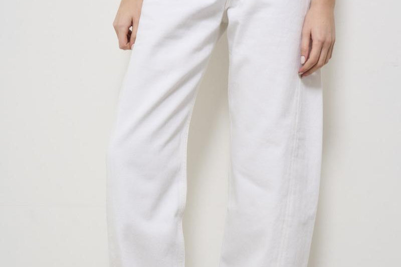 Jeans donna in denim bianco A9039 luna1183 AGOLDE 