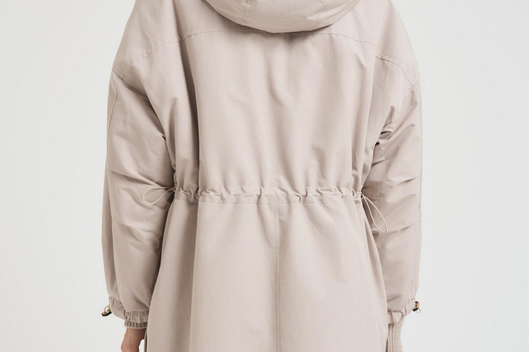 Parka donna ampio midi panna GAIL 001 MAX MARA STUDIO 