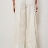 Pantalone donna a palazzo in lino bianca 104929 A0IMZ07 PINKO 