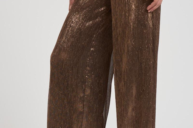 Pantalone donna effetto lamé 14106 1510POUDRE FORTE FORTE 