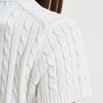 Polo donna bianca in maglia a trecce bianca 211972118 501 RALPH LAUREN 